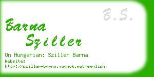 barna sziller business card